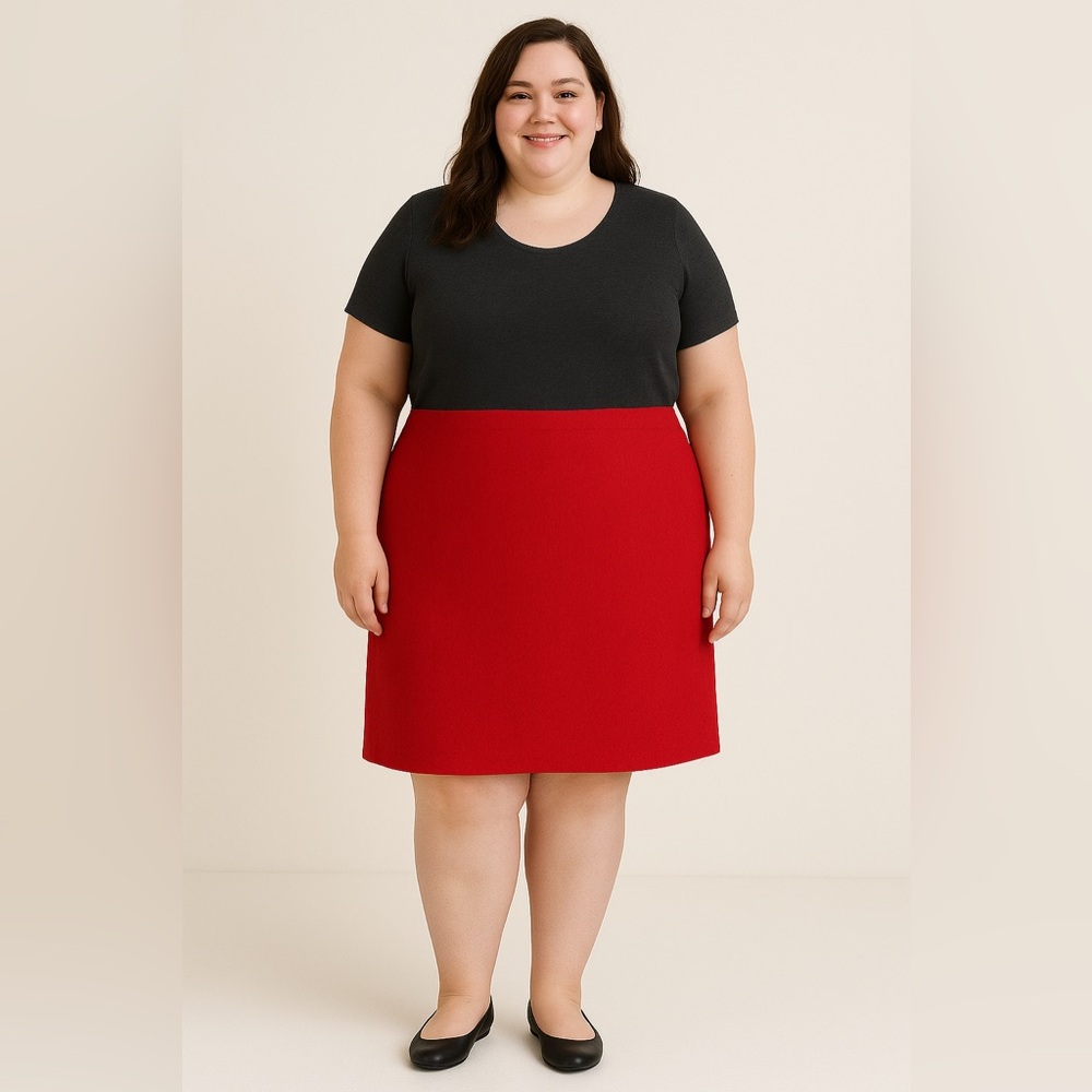 Vintage 70s Leslie Fay Pencil Skirt Red 24WP